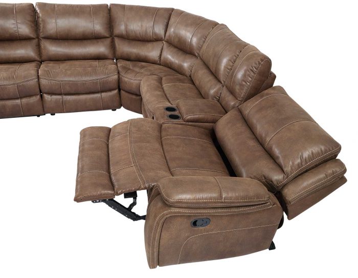 Lehi 6 Pc Brindle Manual Reclining Sectional