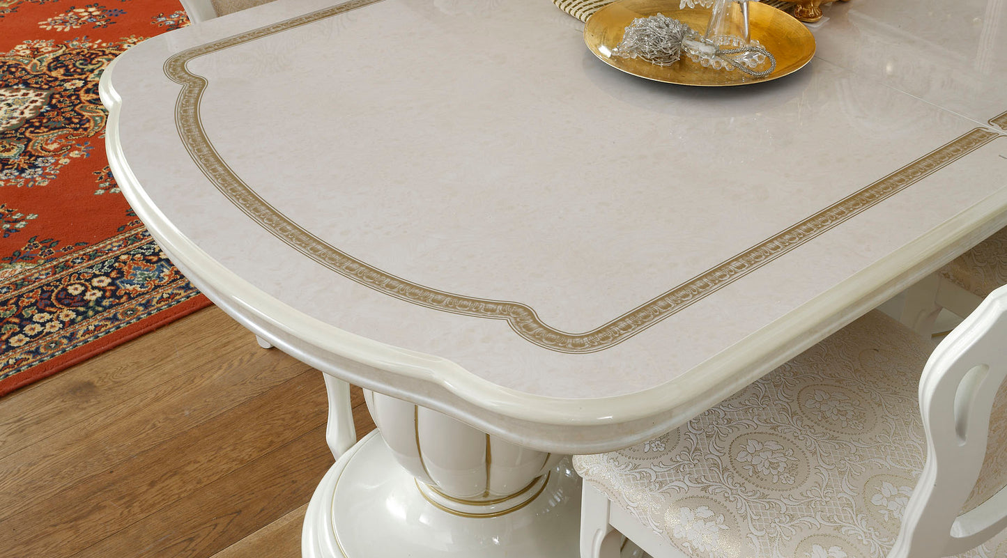 Leanardo Ivory Lacquer Dining Collection by ESF