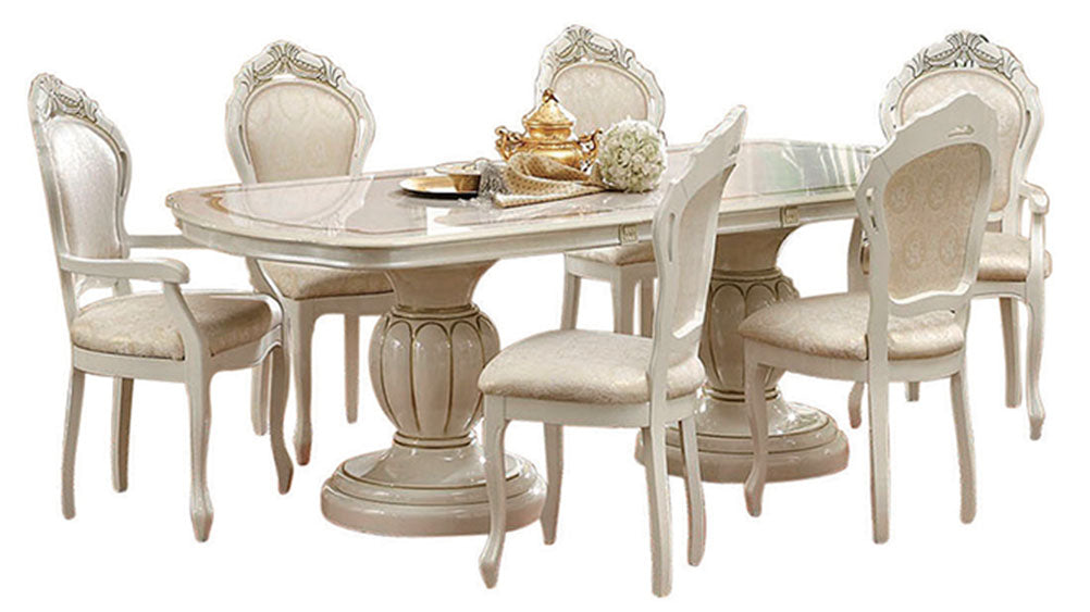 Leanardo Ivory Lacquer Dining Collection by ESF