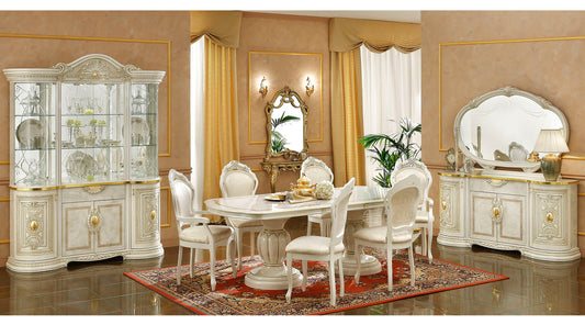 Leanardo Ivory Lacquer Dining Collection by ESF