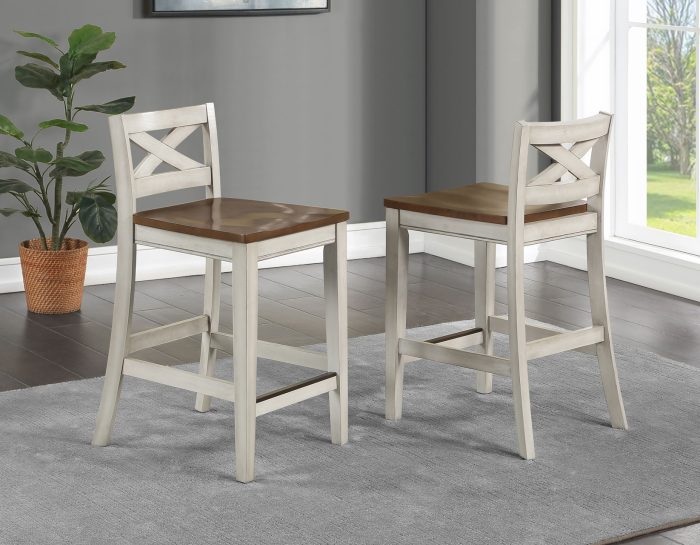 Lindale colección de comedor rústico de dos tonos, 5 piezas
