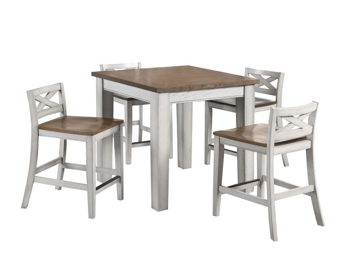 Lindale colección de comedor rústico de dos tonos, 5 piezas