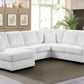 Lyon White 3 Pc Corduroy Sectional