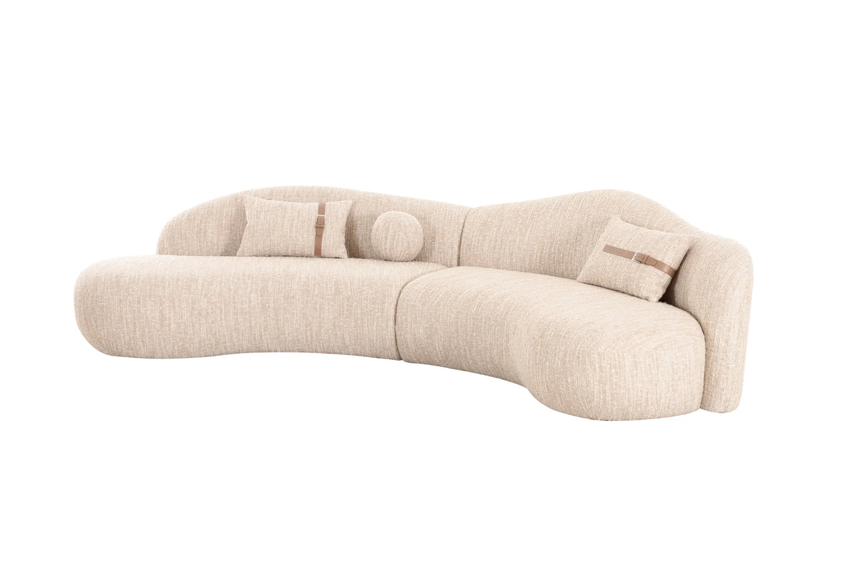 Melano Curved Cream Sectional by Sharelle