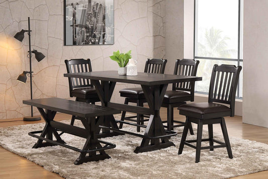 Urban Styles Memphis Juego de comedor de 5 a 6 piezas con sillas giratorias