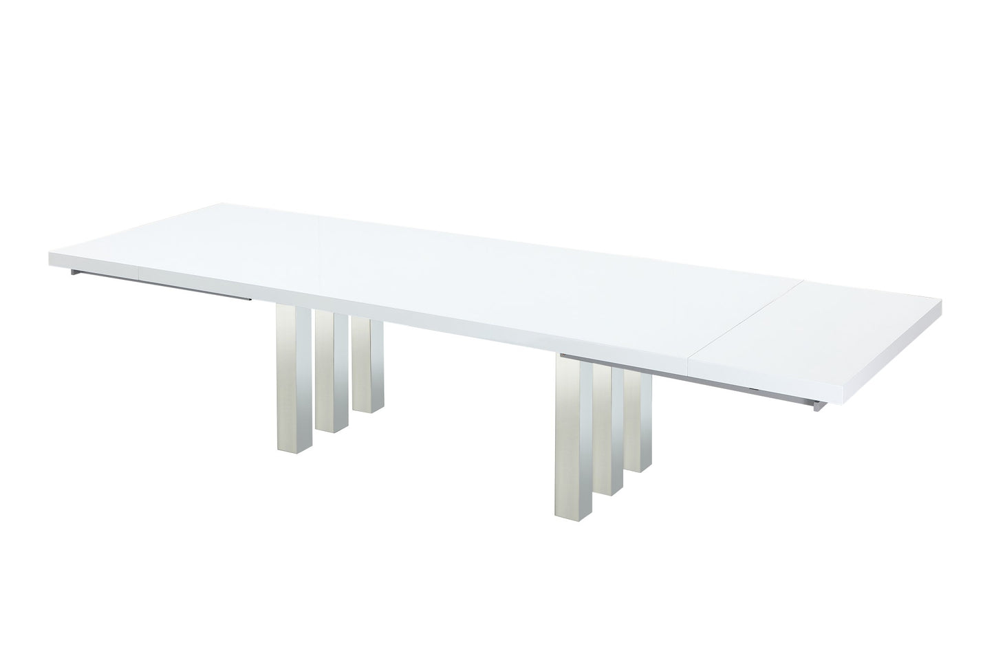 Roma Dining Table White Lacquer & Chrome