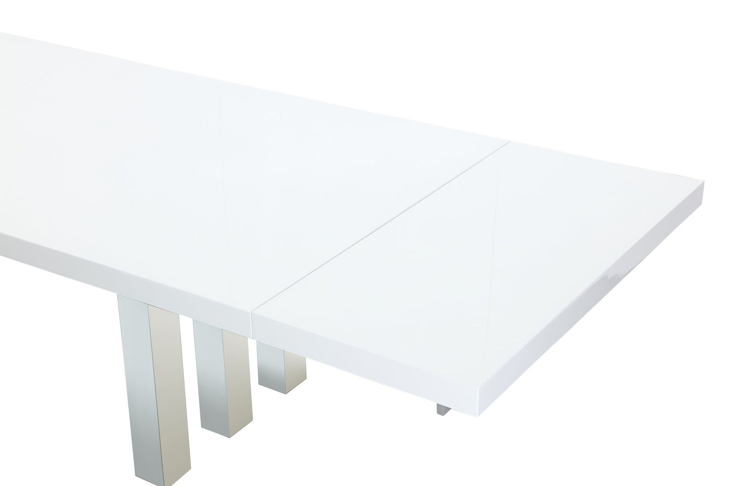 Roma Dining Table White Lacquer & Chrome