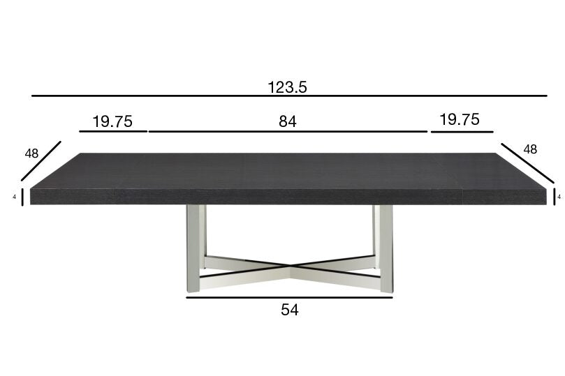 Maximo Dining Collection High Gloss Gray Oak Finish