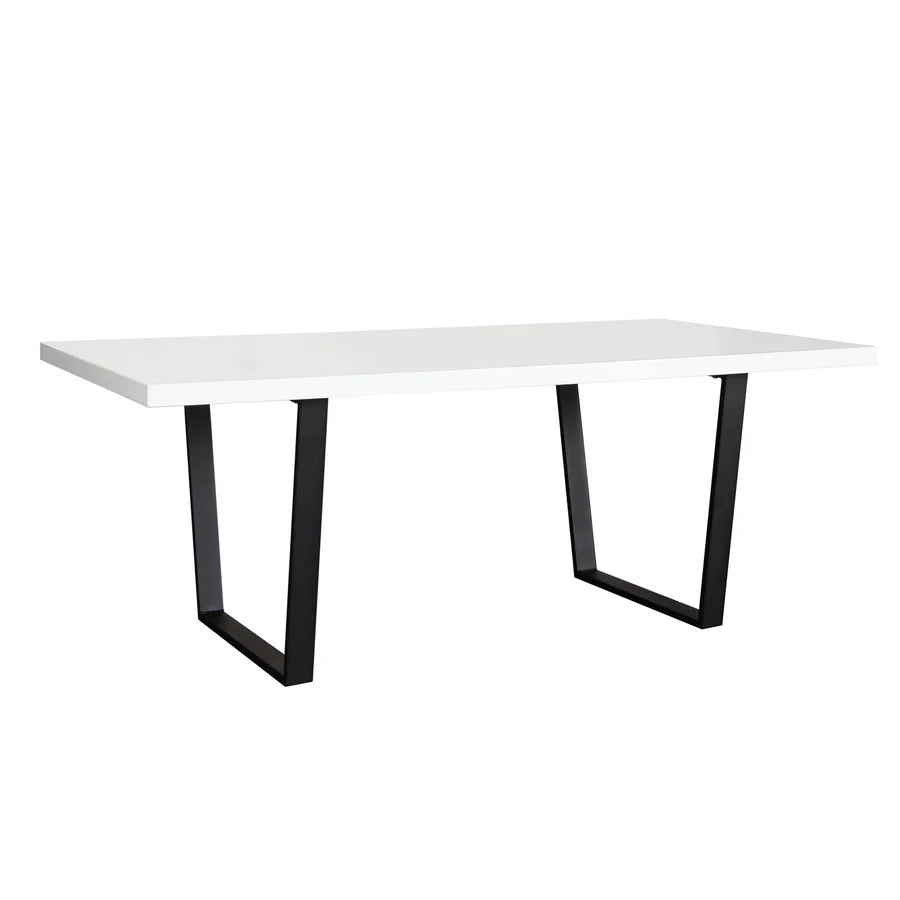 Mirage 80" White Lacquer Table by Diamond Sofa
