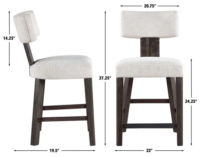 Oakley 5 Pc Charcoal Brown Dining Set