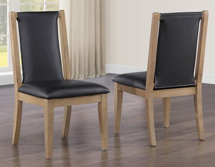 Orlinda Brown Vegan Leather Side Chair ORD500NS