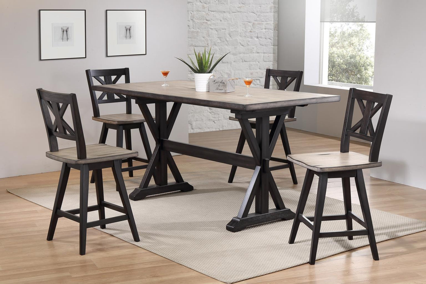 Orlando 2870 Two Tone Dining Collection - Swivel Stools