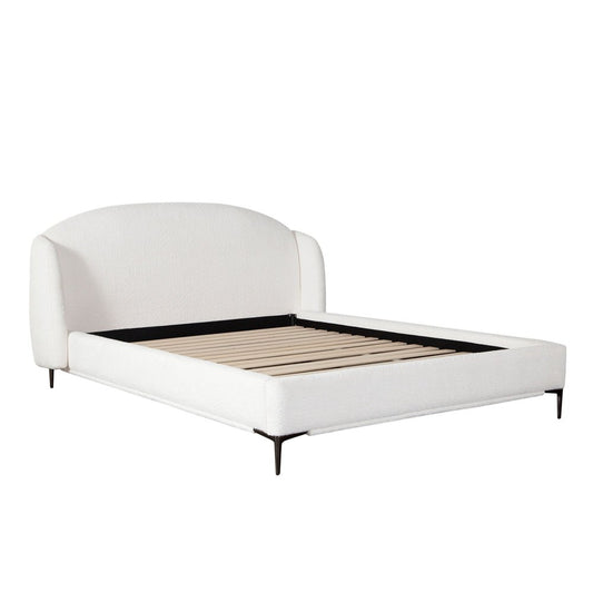 Path White Shearling Platform Bed