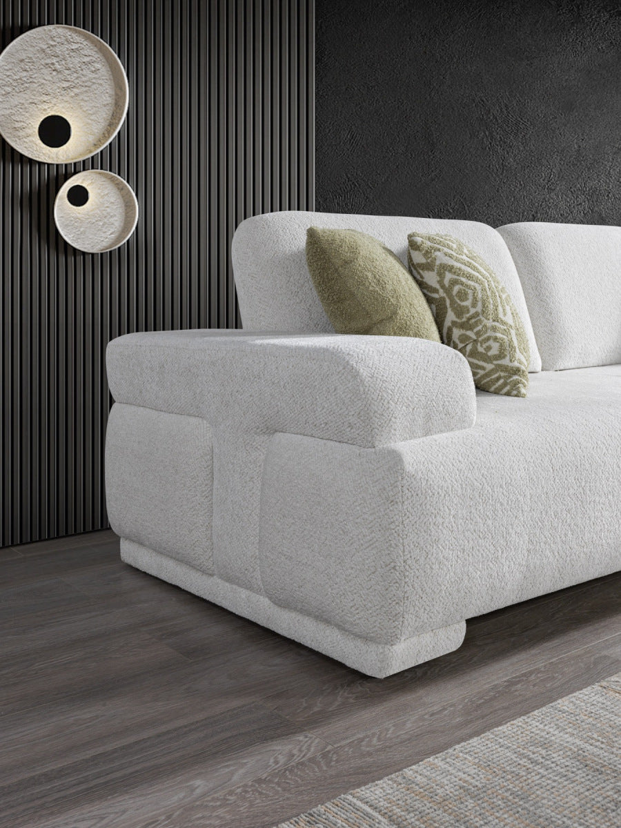 Pablo White Boucle 2 Pc Sofa Set