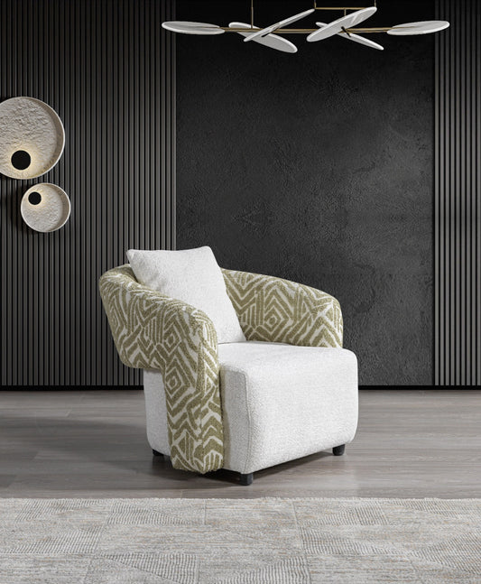 Pablo White Boucle Accent Chair