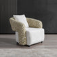 Pablo White Boucle Accent Chair