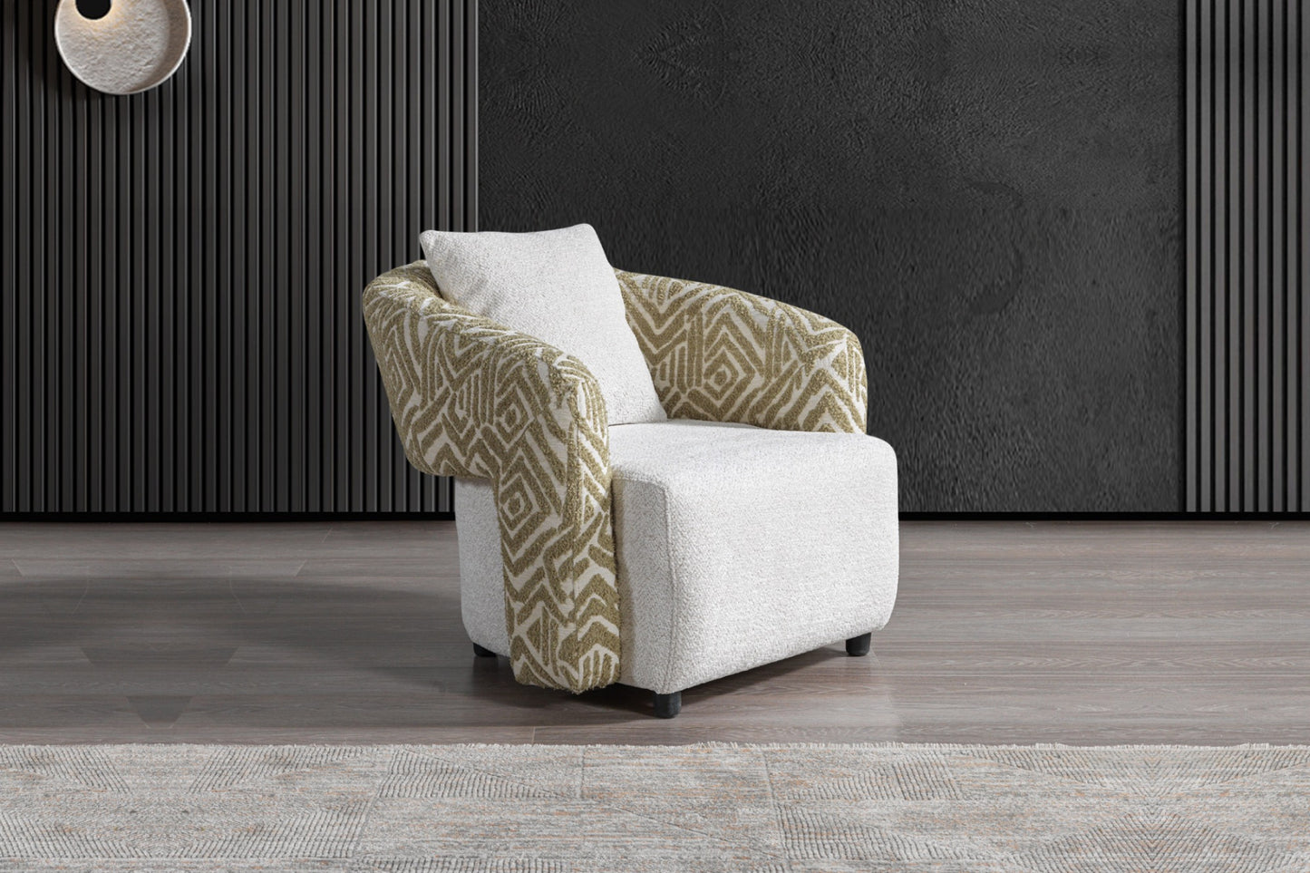 Pablo White Boucle Accent Chair