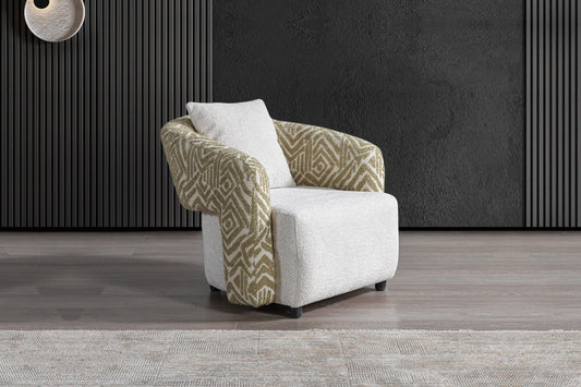 Pablo White Boucle Accent Chair