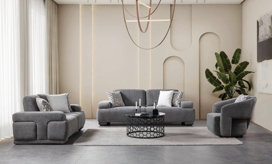 Pablo Gray Boucle 2 Pc Sofa Set