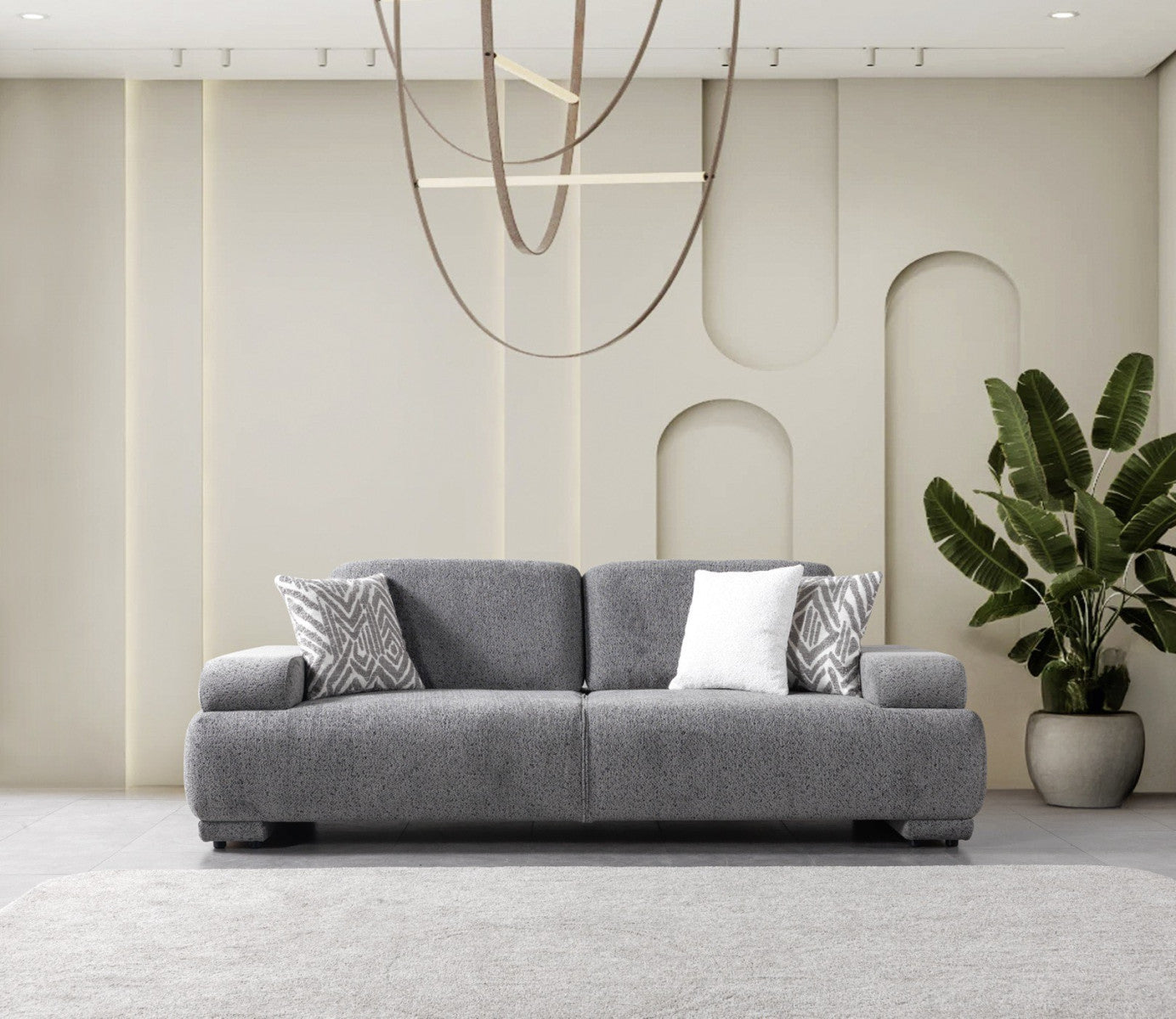 Pablo Gray Boucle 2 Pc Sofa Set