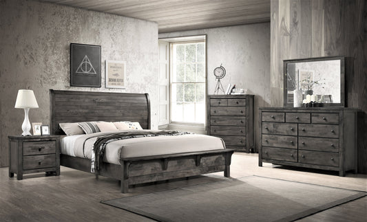 CB4200 Gray 4 Pc Bedroom Set - King Bed
