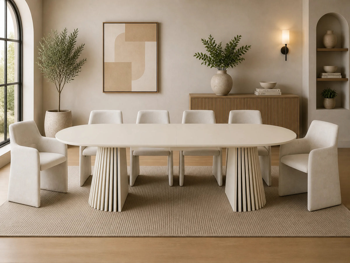 Mila Off White Butterfly Leaf Dining Set by Sharelle