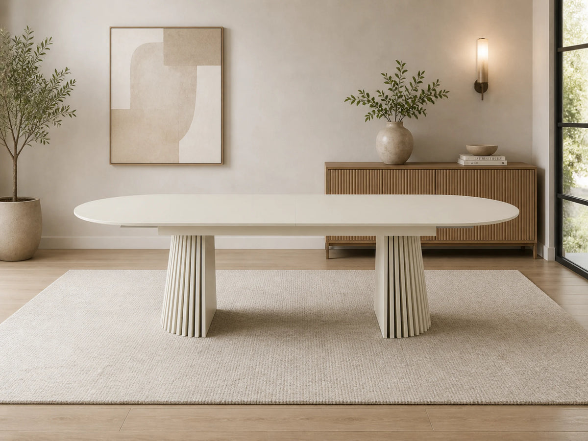 Mila Off White Butterfly Leaf Dining Set by Sharelle