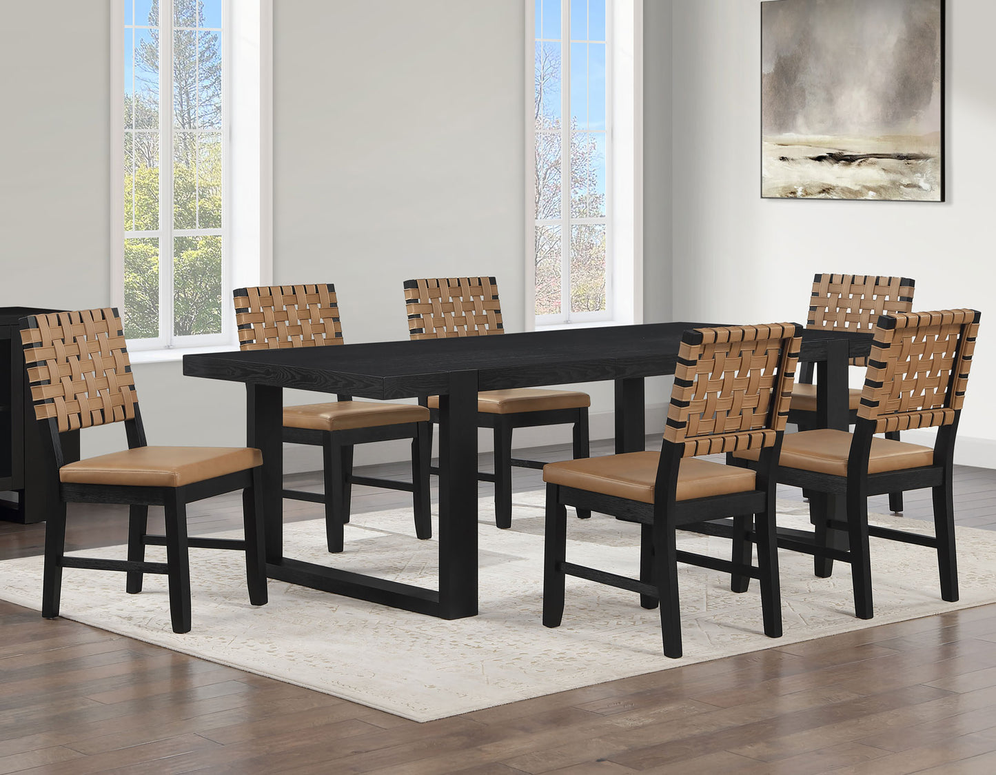 Reid 7 Pc Black Finish Dining Collection