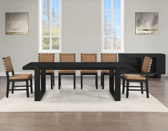 Reid 7 Pc Black Finish Dining Collection