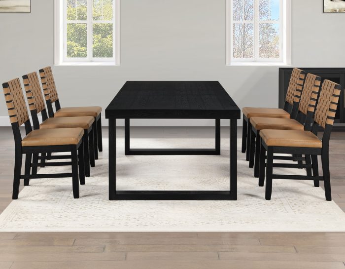 Reid 7 Pc Black Finish Dining Collection