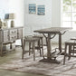 Ryan 5 Pc Gathering Table Dining Set - Smokey Oak Finish