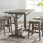 Ryan 5 Pc Gathering Table Dining Set - Smokey Oak Finish