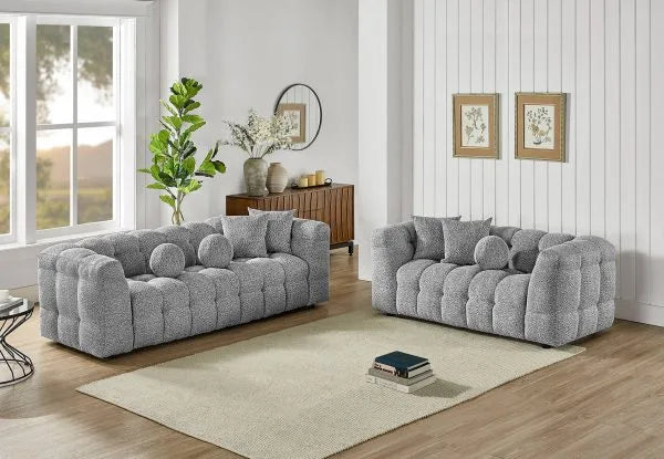 Boucle Tufted Sofa & Loveseat 3 Colors