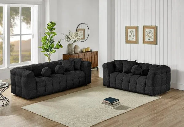 Boucle Tufted Sofa & Loveseat 3 Colors