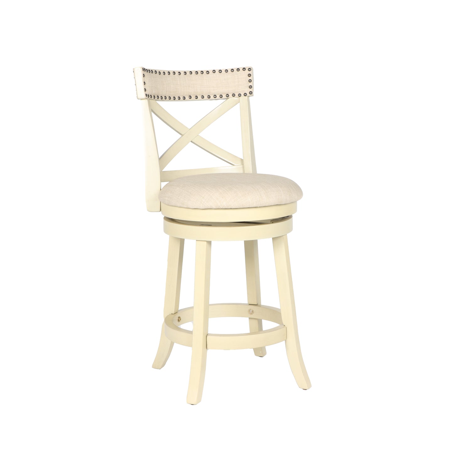 York White Swivel Bar Stool - Set of 2