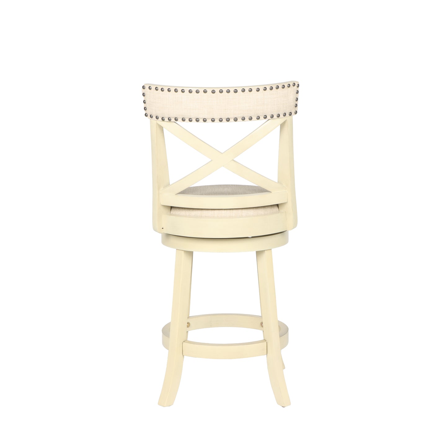 York White Swivel Bar Stool - Set of 2