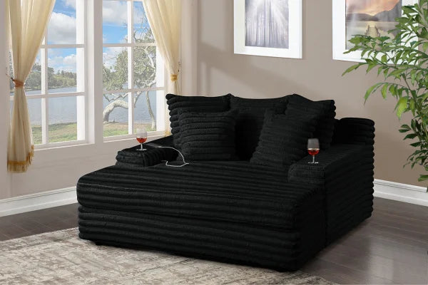 S122 Oversized Chaise - Black