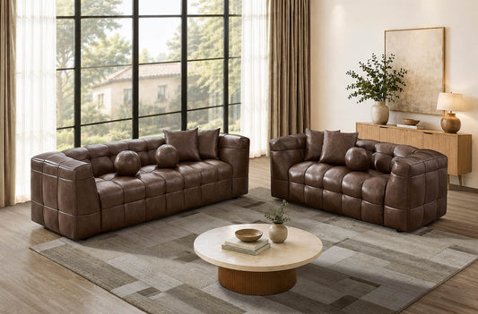 Mocha S13 Sofa & Loveseat Best Quality
