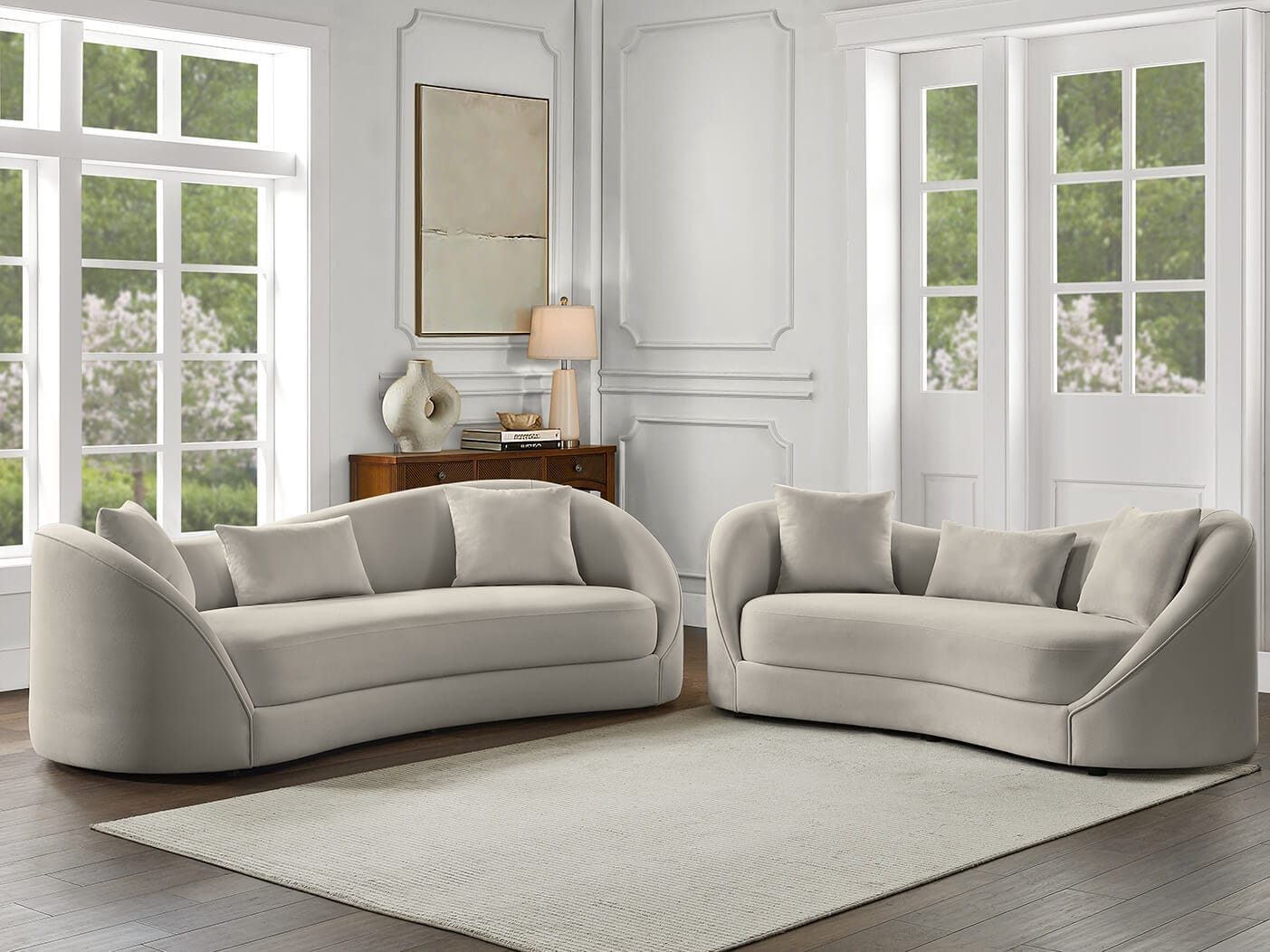 S70-SL Light Gray Sofa & Loveseat