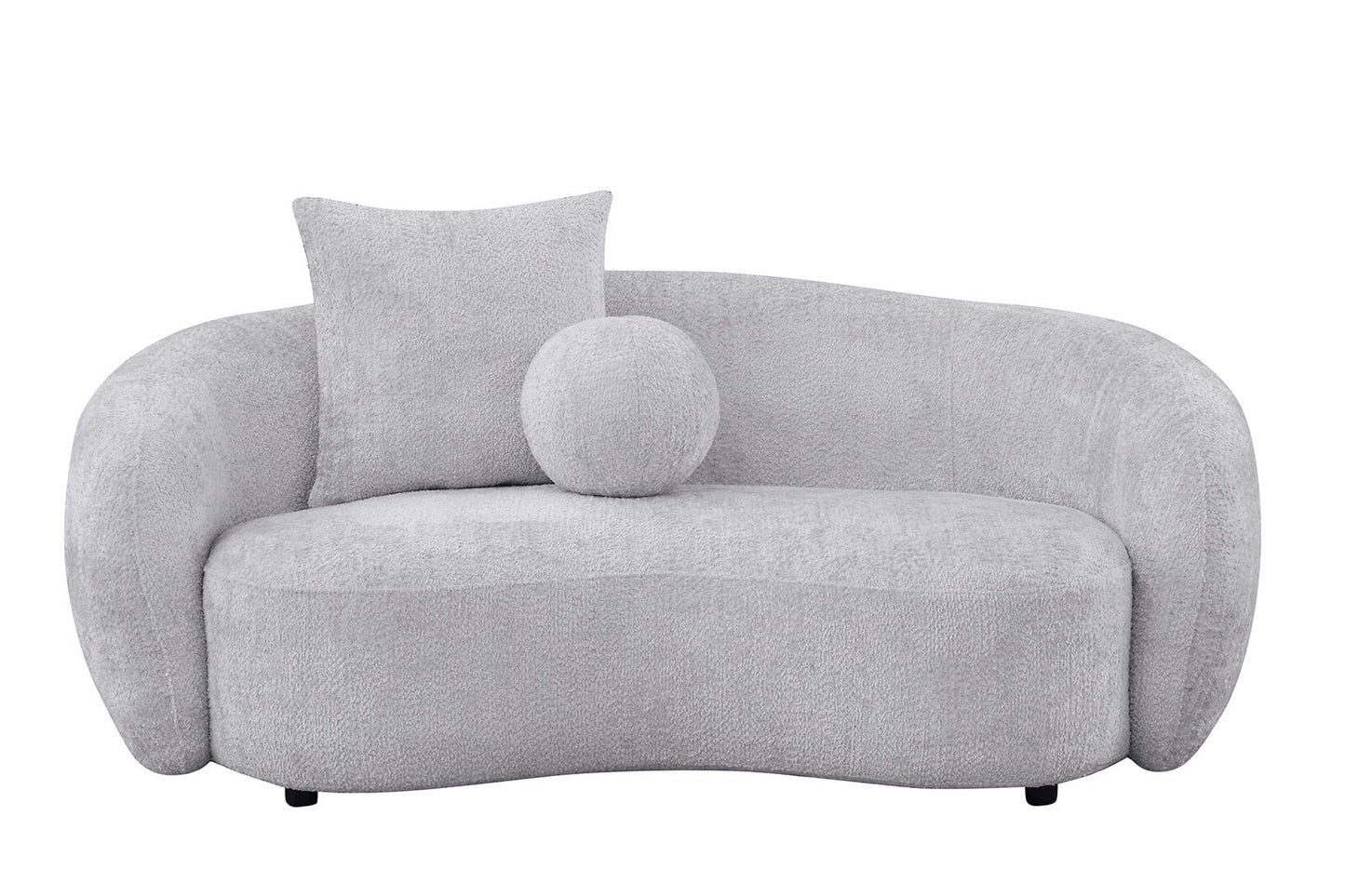 S90SL Teddy Fabric Gray Sofa & Loveseat