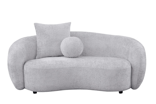 S90SL Teddy Fabric Gray Sofa & Loveseat