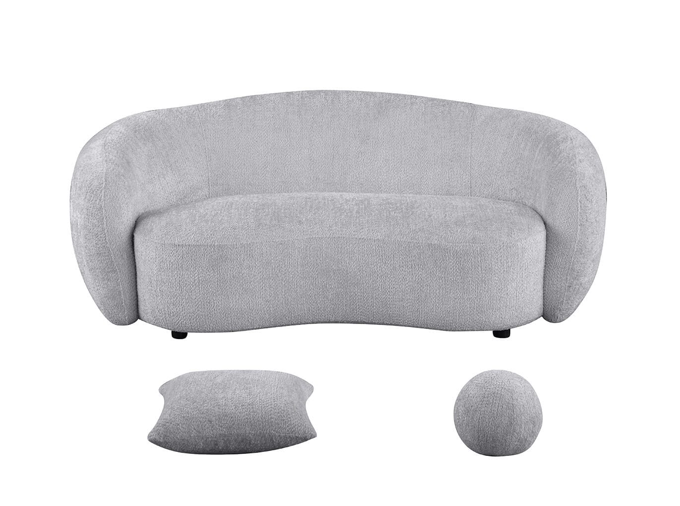 S90SL Teddy Fabric Gray Sofa & Loveseat