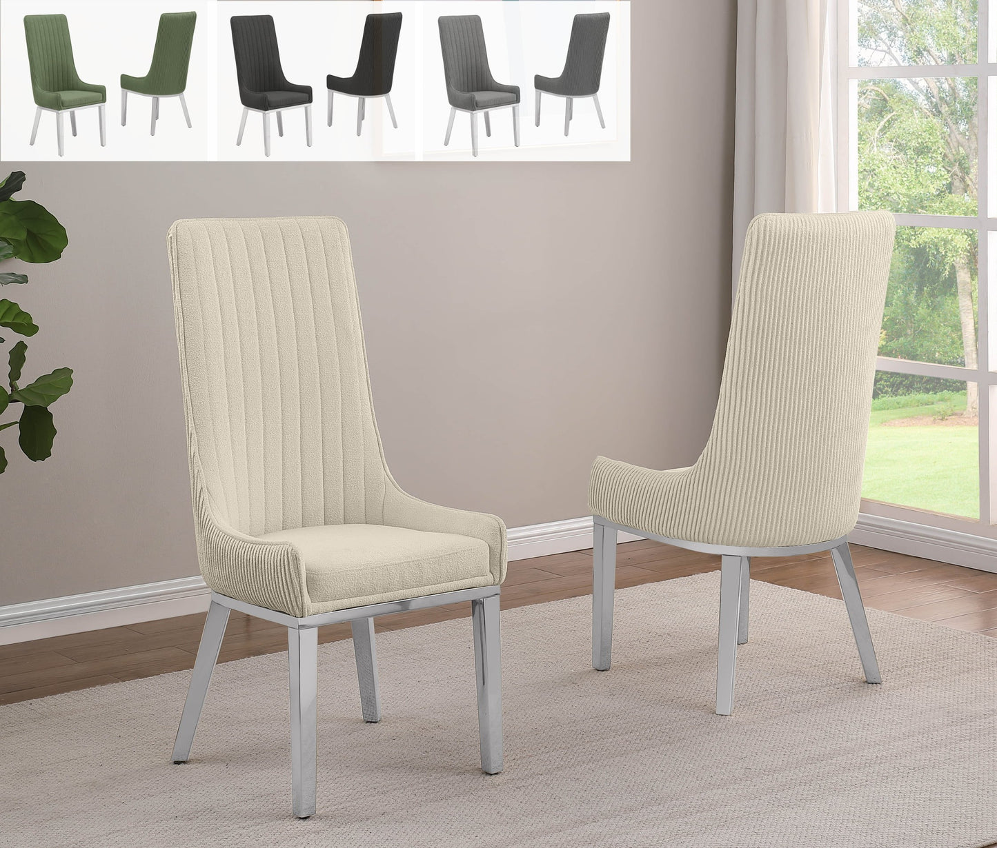 D406 Stainless Steel Glass Dining Set - Many Options