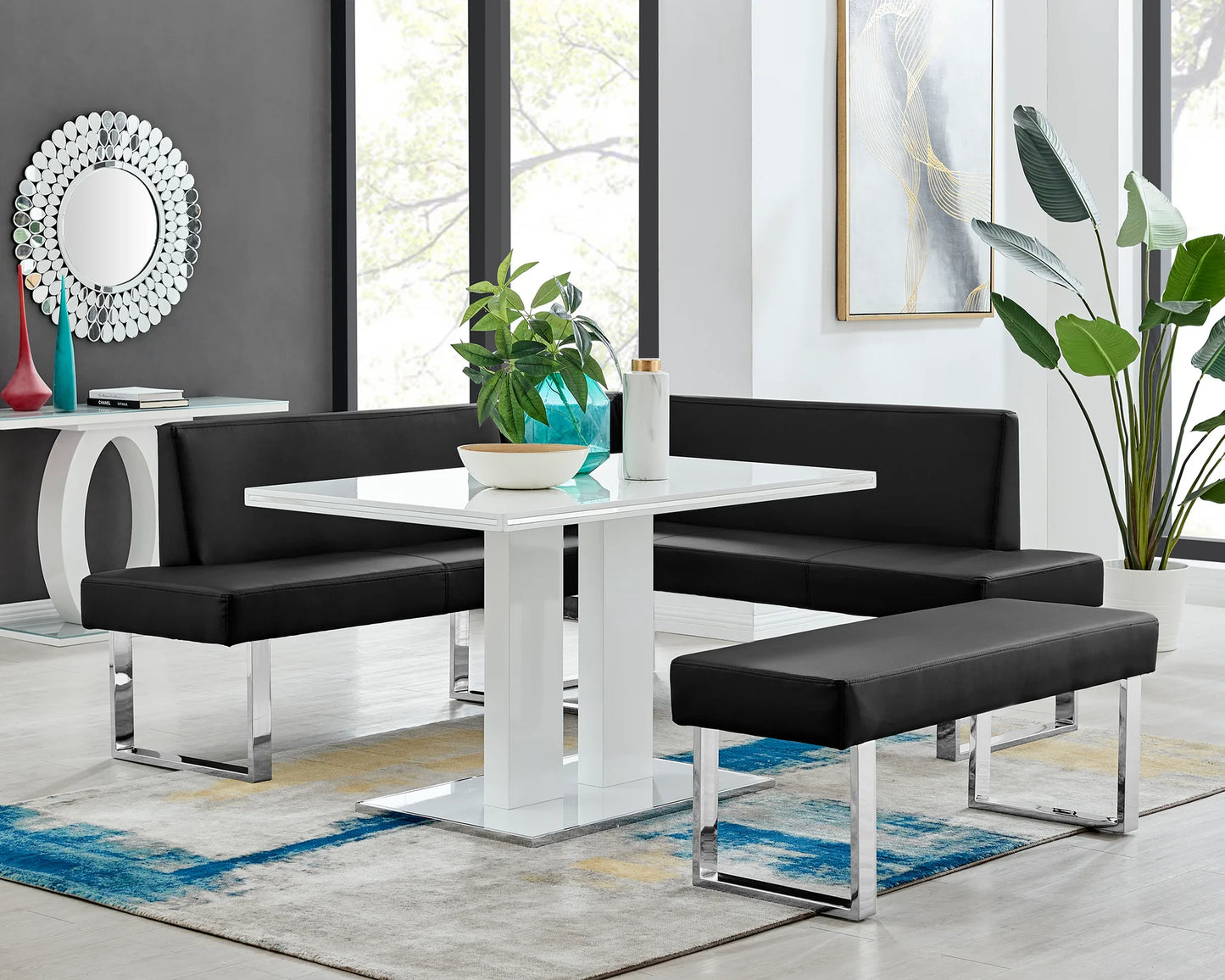 Armen Living Amanda Nook Dining - Acabado gris