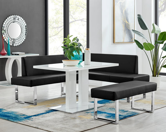 Armen Living Amanda Nook Dining - Black Finish
