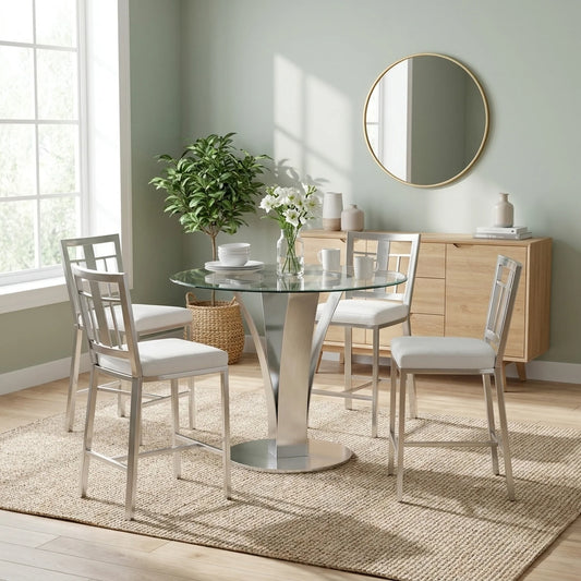 Celina 5 Pc Glass Tabletop Dining Set