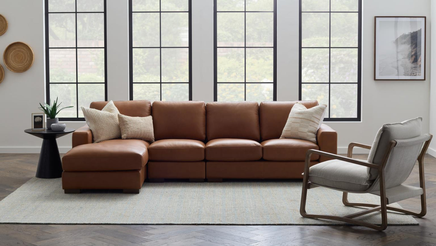 Salt Flat Tolland Customizable Italian Leather Sectional