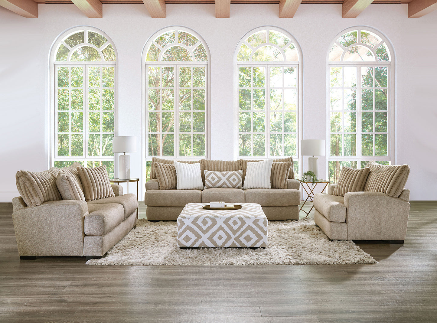 Loughlin Light Brown Sofa & Loveseat Chenille