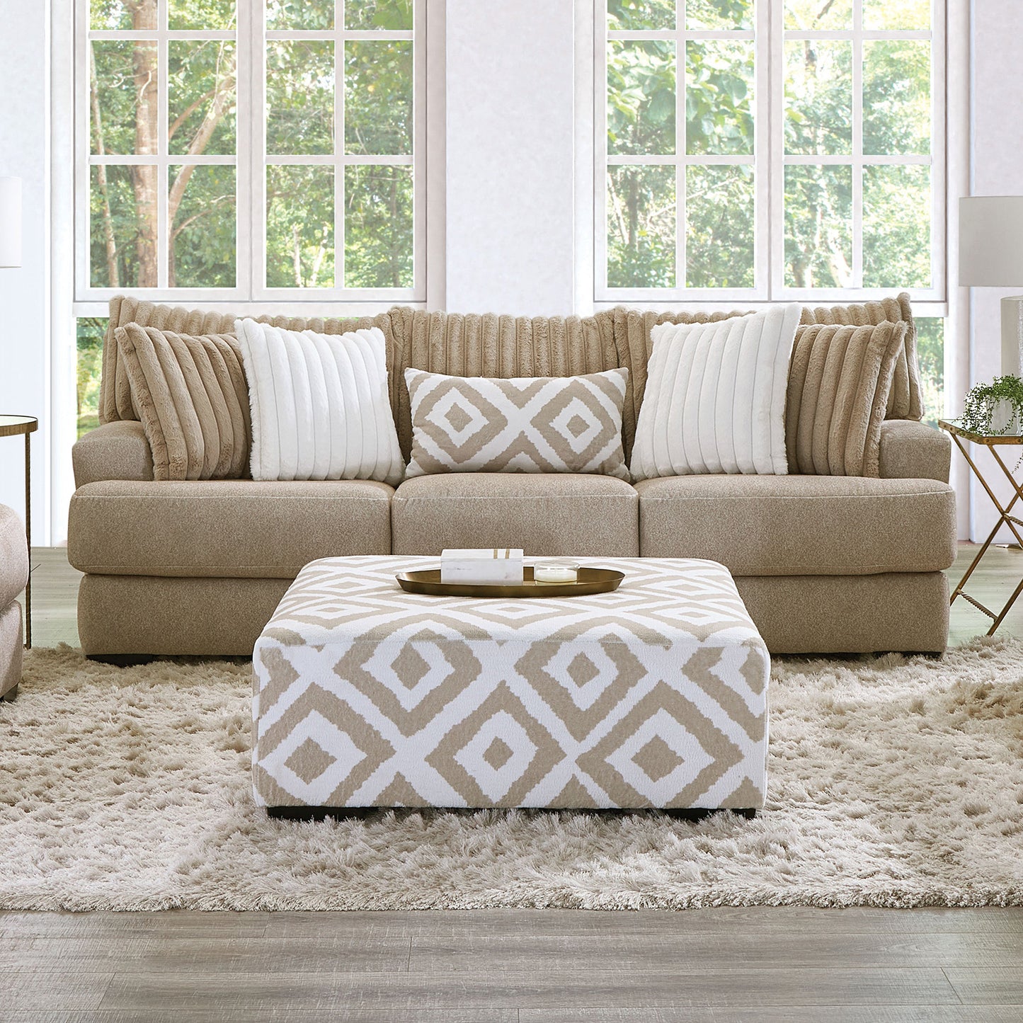 Loughlin Light Brown Sofa & Loveseat Chenille