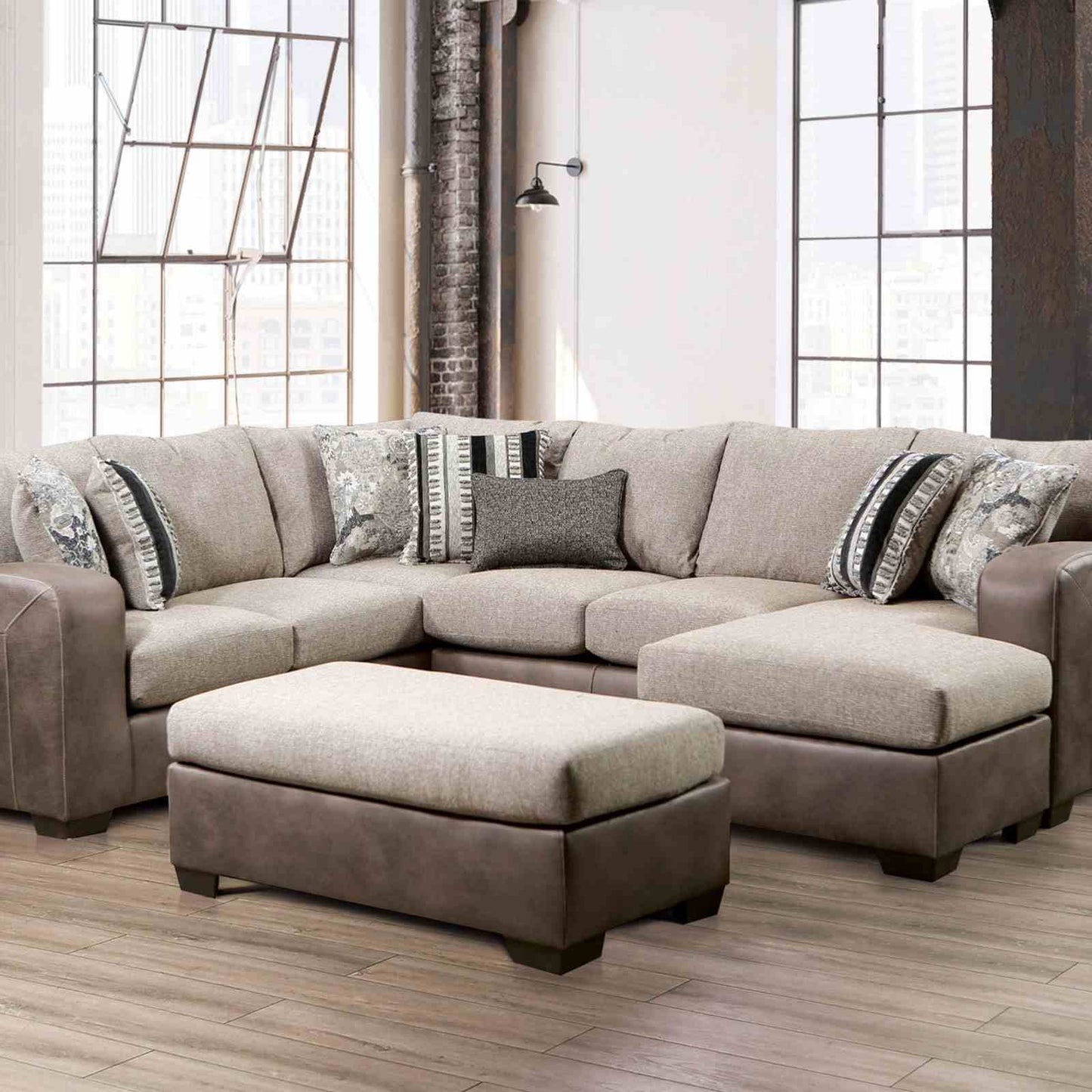 Ashenweald Sectional Brown Microfiber SM5404